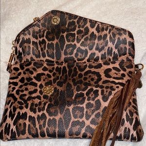 Leopard faux leather handbag